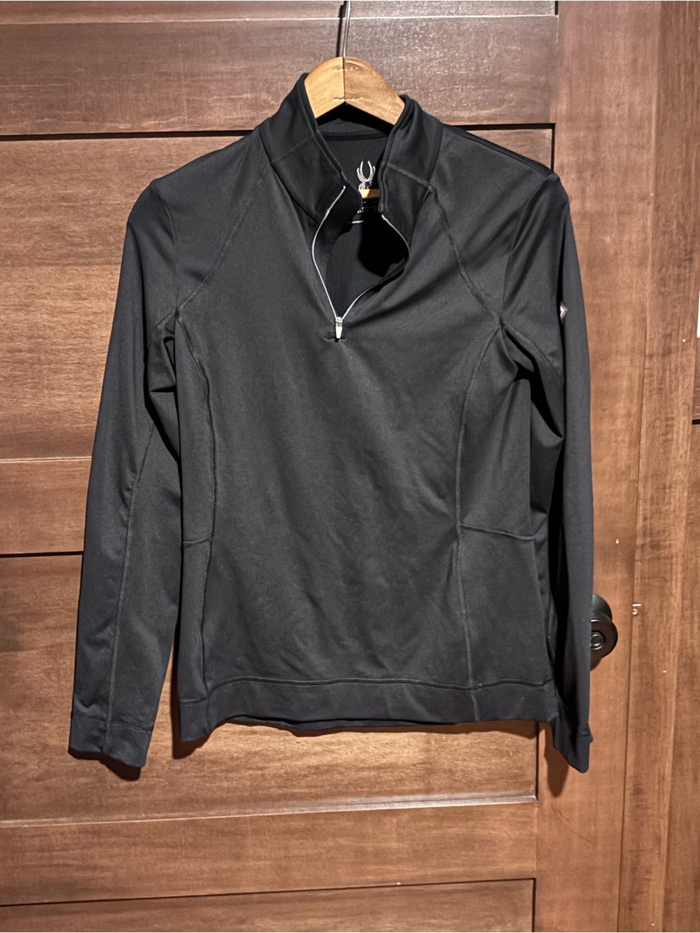 Spyder Black Pullover with Small Red Logo Accent